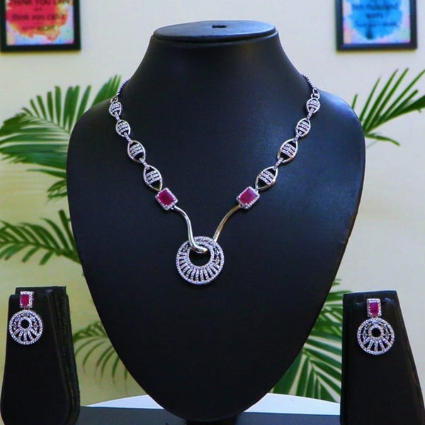 Classic Necklace /  AD jewellery  With Earrings / Unique Like You - Handcrafted Jewellery