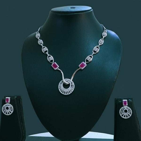 Classic Necklace /  AD jewellery  With Earrings / Unique Like You - Handcrafted Jewellery