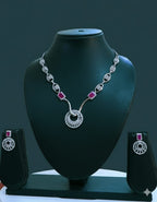 Classic Necklace /  AD jewellery  With Earrings / Unique Like You - Handcrafted Jewellery