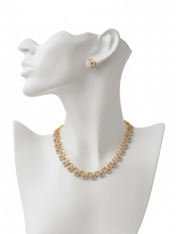 Golden Glow with CZ Brilliance / Classic Gold With Earrings / Modern Sparkle