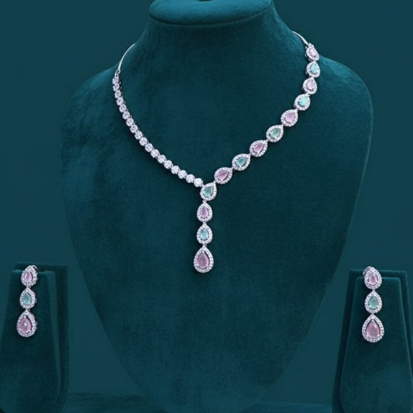 Cubic Zircon /  Classic Necklace Set - Eternal Beauty / Pastel Perfection in 