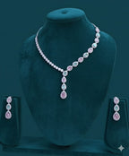 Cubic Zircon /  Classic Necklace Set - Eternal Beauty / Pastel Perfection in "Pink and Mint" With Earrings