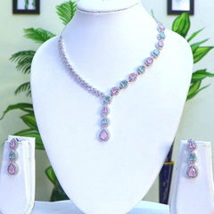 Cubic Zircon /  Classic Necklace Set - Eternal Beauty / Pastel Perfection in 
