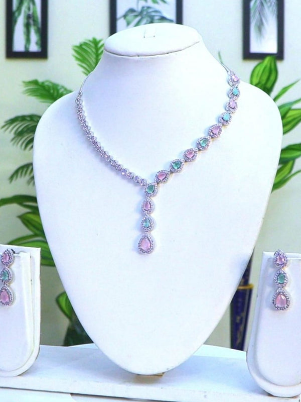 Cubic Zircon /  Classic Necklace Set - Eternal Beauty / Pastel Perfection in 