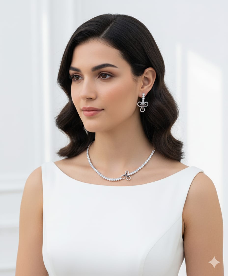 Elegant Necklace Set For Women With Earrings