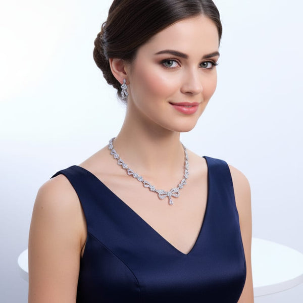 Timeless Charm in White CZ With Earrings / Shine Bright - Shine White