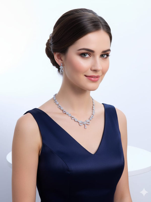 Timeless Charm in White CZ With Earrings / Shine Bright - Shine White