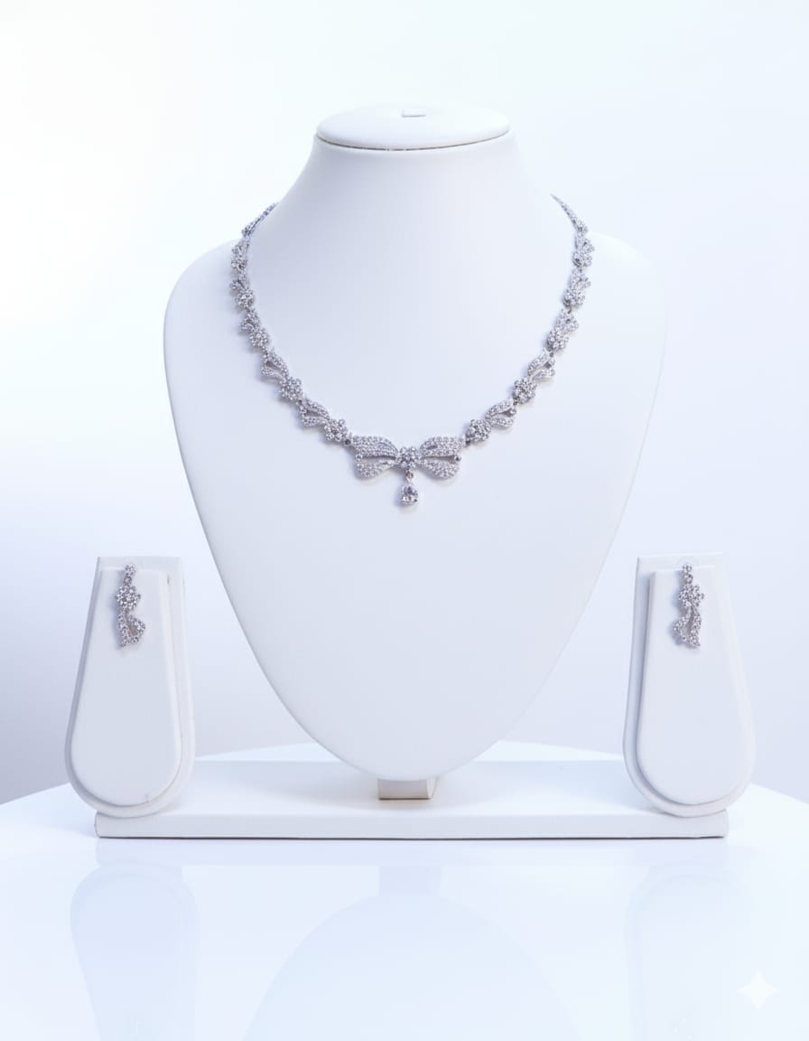 Timeless Charm in White CZ With Earrings / Shine Bright - Shine White