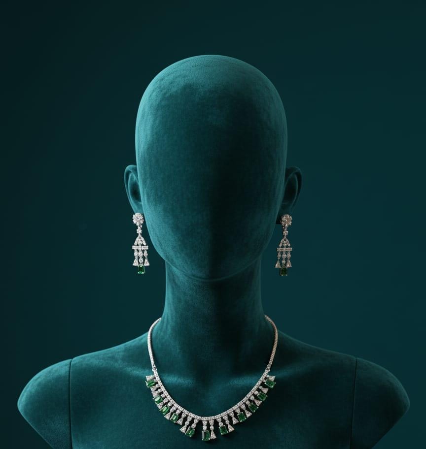 Necklace Set Crafted for Bold Women With Earrings