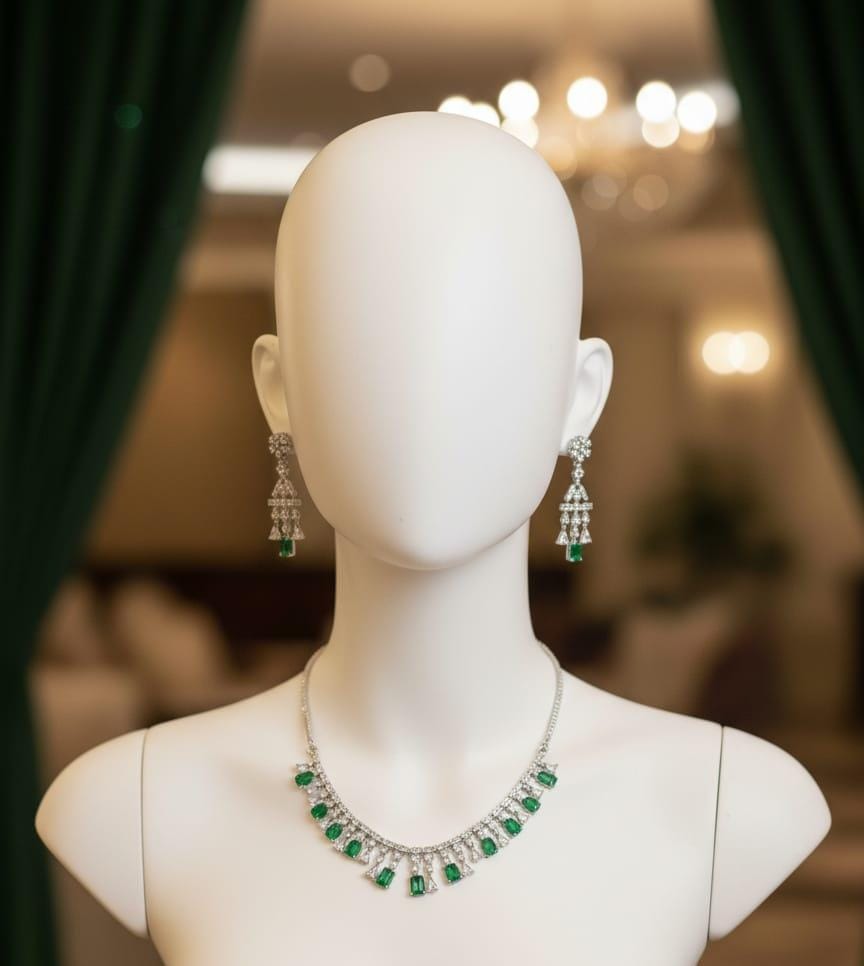 Necklace Set Crafted for Bold Women With Earrings