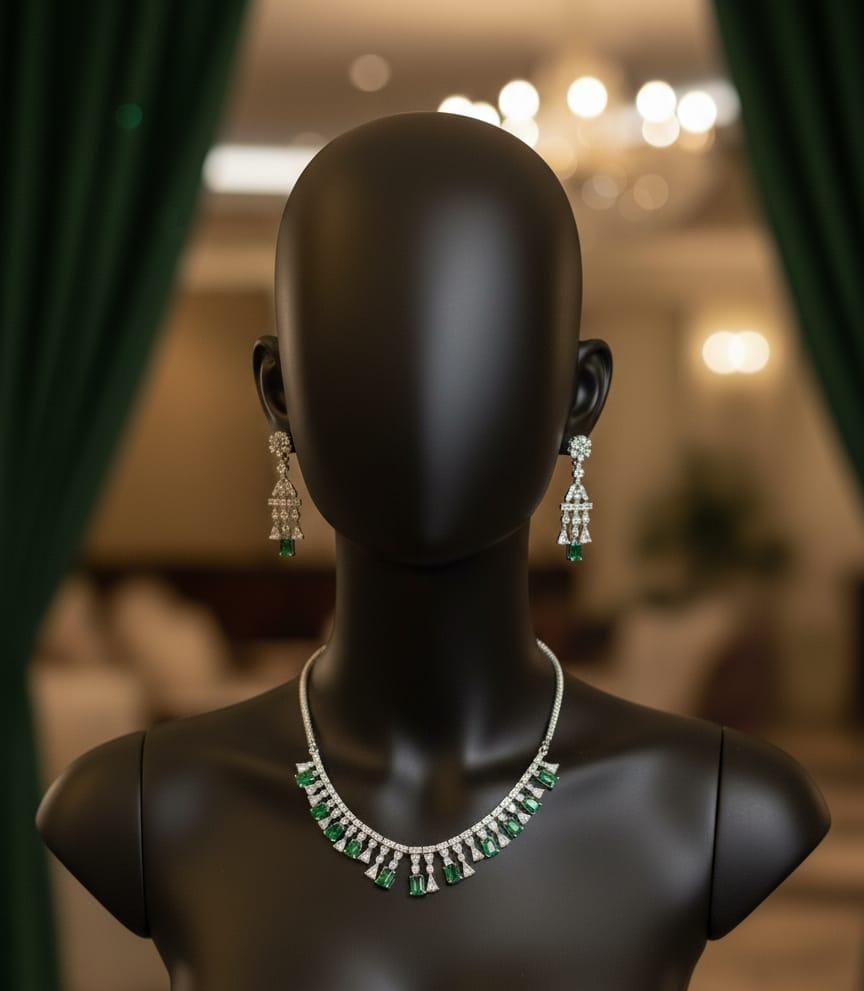 Necklace Set Crafted for Bold Women With Earrings