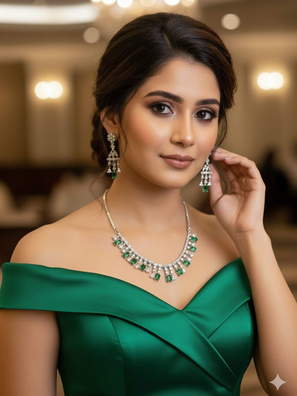 Necklace Set Crafted for Bold Women With Earrings