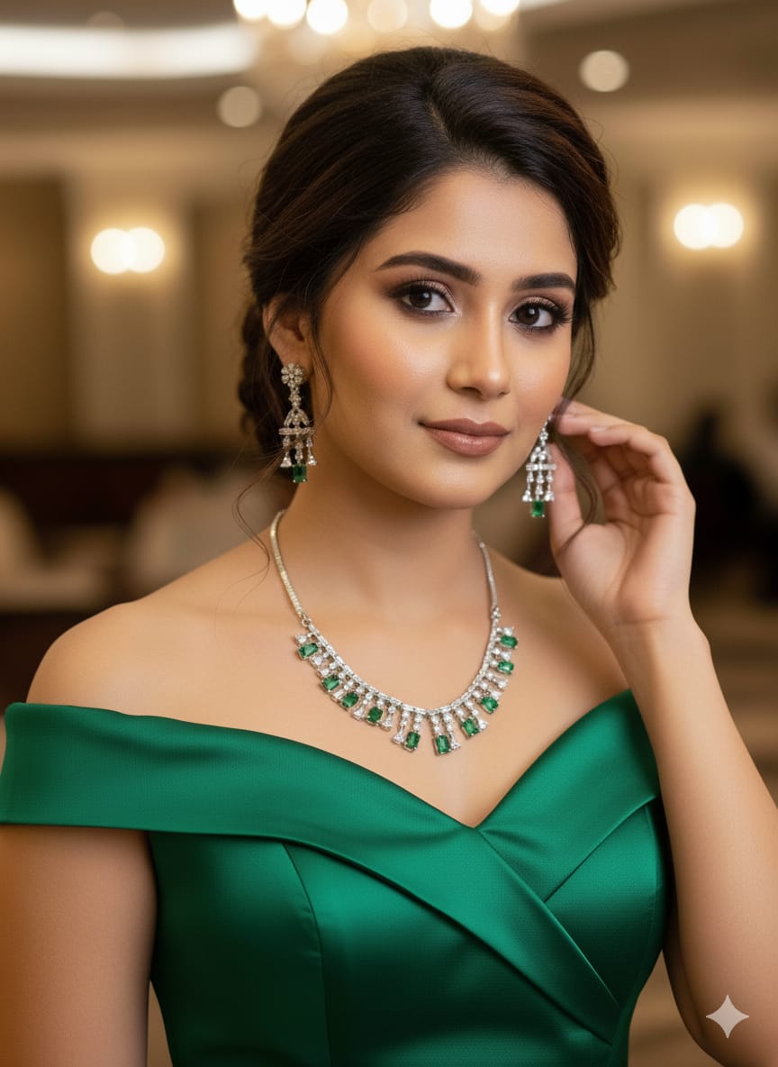 Necklace Set Crafted for Bold Women With Earrings