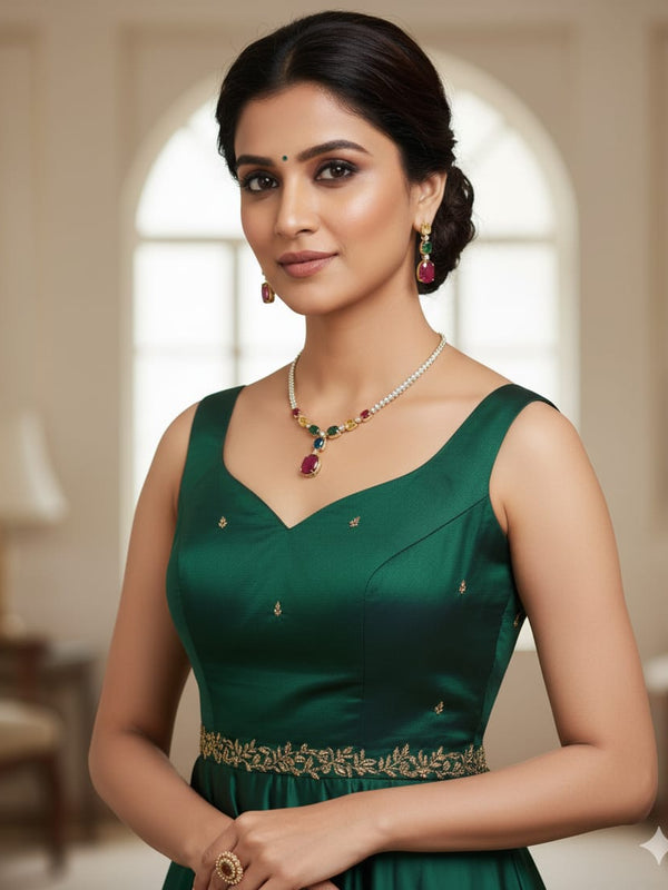 Where Colours Meet Luxury / Multi - Colour Statement Piece With Earrings