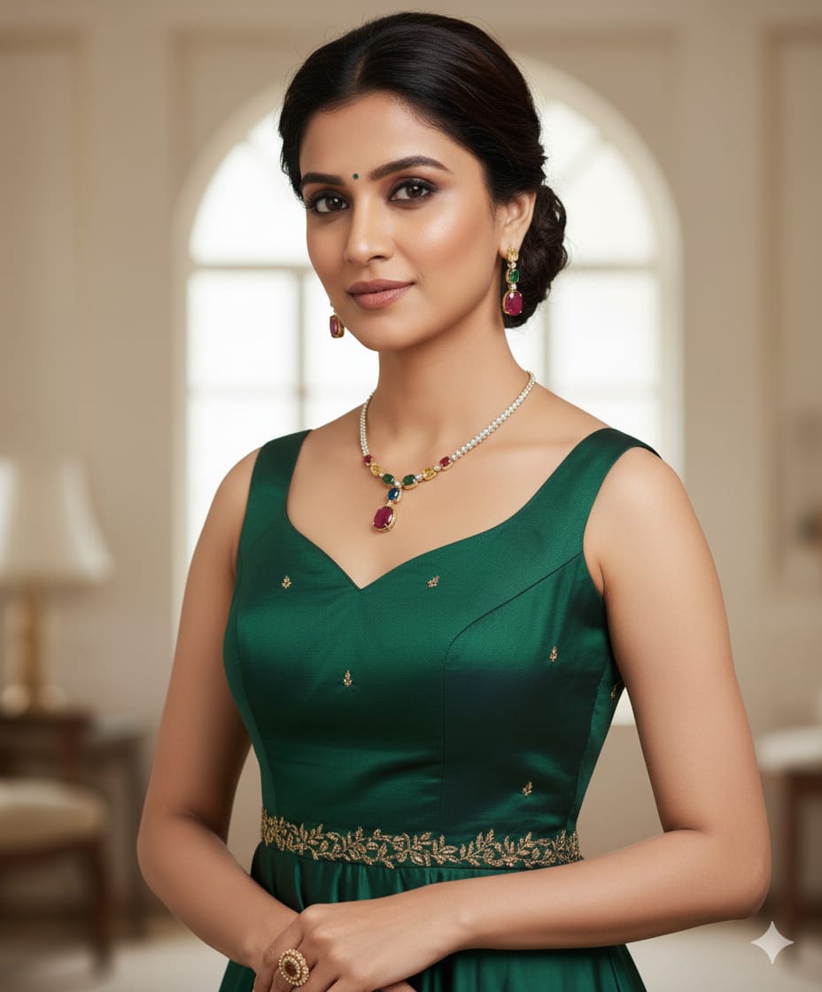 Where Colours Meet Luxury / Multi - Colour Statement Piece With Earrings