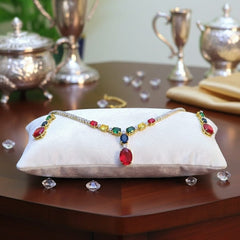 Where Colours Meet Luxury / Multi - Colour Statement Piece With Earrings