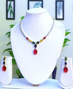 Where Colours Meet Luxury / Multi - Colour Statement Piece With Earrings