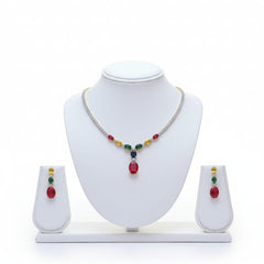 Where Colours Meet Luxury / Multi - Colour Statement Piece With Earrings