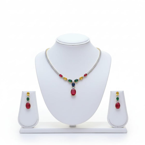 Where Colours Meet Luxury / Multi - Colour Statement Piece With Earrings