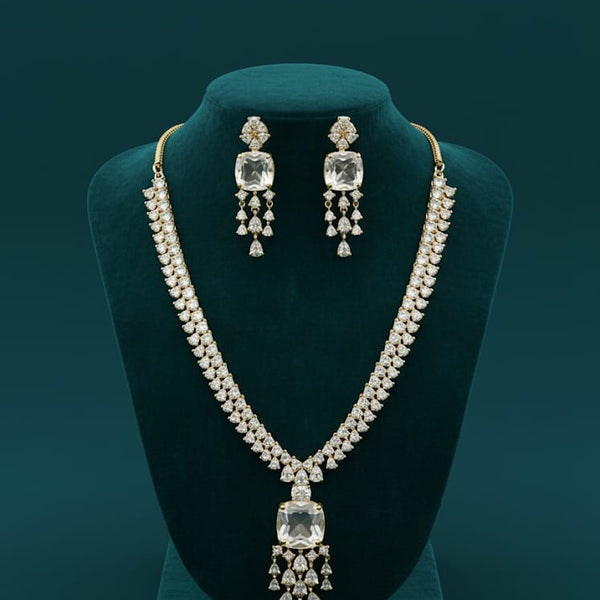 A Necklace Set For All Occassions With Earrings / Shine Bright With Classic Golden Craft