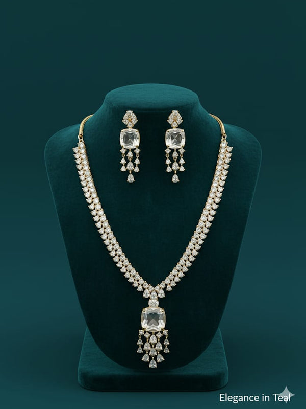 A Necklace Set For All Occassions With Earrings / Shine Bright With Classic Golden Craft