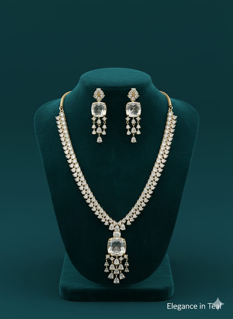A Necklace Set For All Occassions With Earrings / Shine Bright With Classic Golden Craft