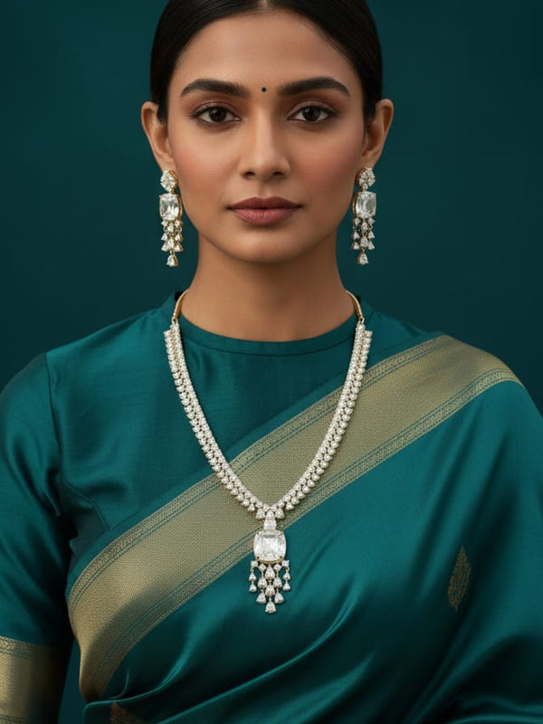 A Necklace Set For All Occassions With Earrings / Shine Bright With Classic Golden Craft