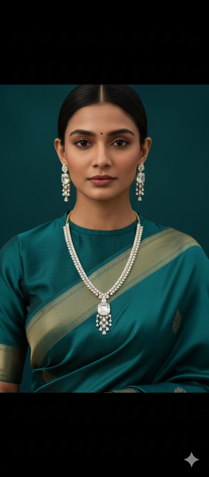 A Necklace Set For All Occassions With Earrings / Shine Bright With Classic Golden Craft