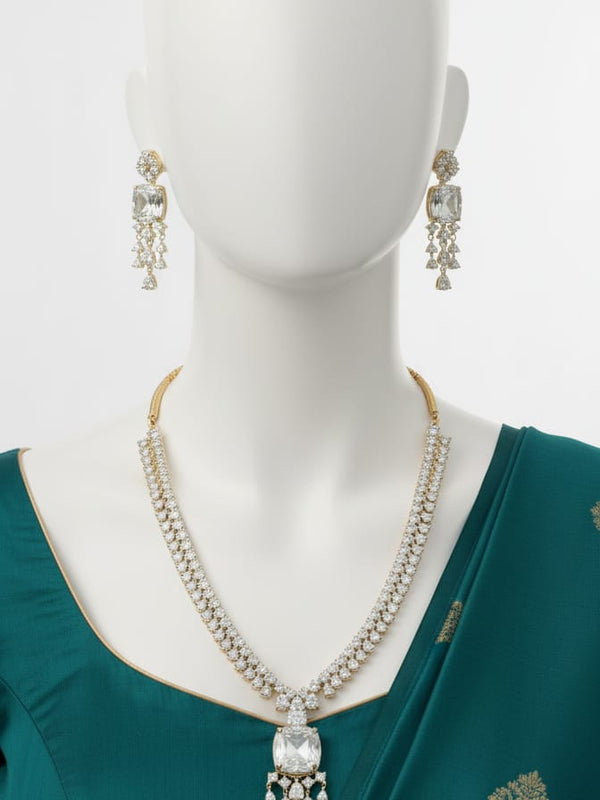 A Necklace Set For All Occassions With Earrings / Shine Bright With Classic Golden Craft