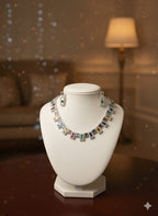 Multi - Colour CZ Necklace Set With Earrings / Light on You - Heavy on Style