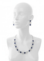 Fine Fashion Classic Necklace Set / Blue in Colour With Earrings