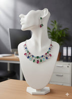 Sparkle in Every Shade / Multi - Colour CZ Set With Earrings