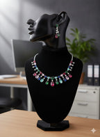 Sparkle in Every Shade / Multi - Colour CZ Set With Earrings