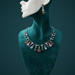 Sparkle in Every Shade / Multi - Colour CZ Set With Earrings