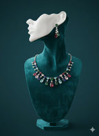 Sparkle in Every Shade / Multi - Colour CZ Set With Earrings