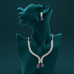 Classic Beauty Meets Ruby Red Shine With Earrings