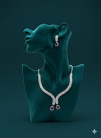 Classic Beauty Meets Ruby Red Shine With Earrings