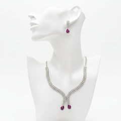 Classic Beauty Meets Ruby Red Shine With Earrings