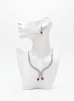 Classic Beauty Meets Ruby Red Shine With Earrings