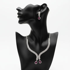 Classic Beauty Meets Ruby Red Shine With Earrings