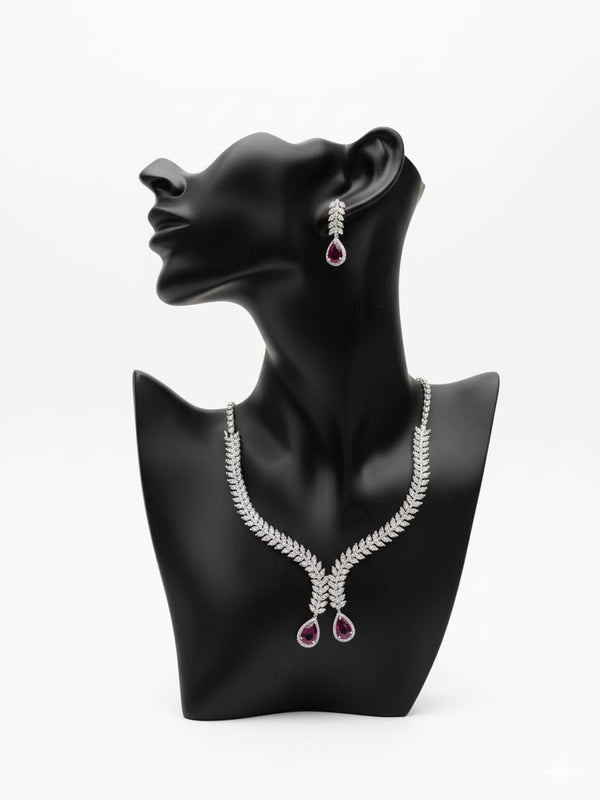 Classic Beauty Meets Ruby Red Shine With Earrings