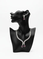 Classic Beauty Meets Ruby Red Shine With Earrings