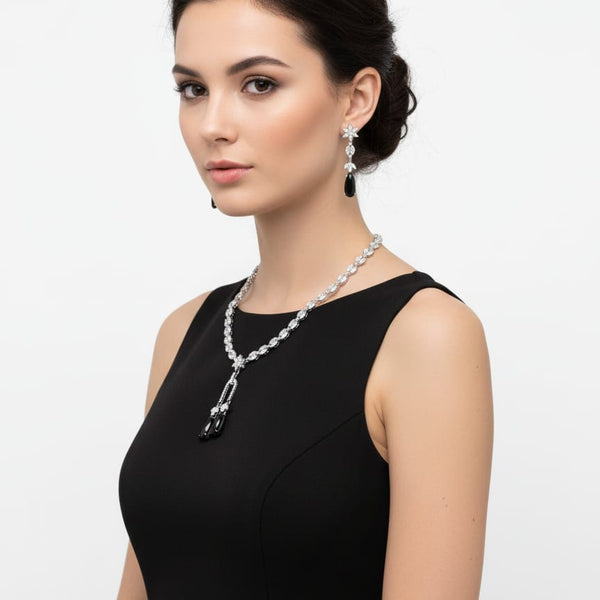 Modern Day Gift to a Women / Black Colour With Earrings