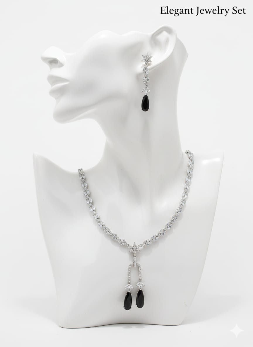 Modern Day Gift to a Women / Black Colour With Earrings