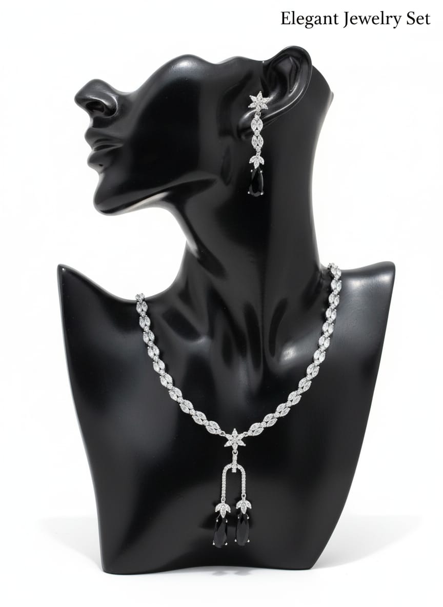 Modern Day Gift to a Women / Black Colour With Earrings