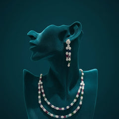 When Tradition Meets Trend / Multi - Colour Double Layer Set With Earrings