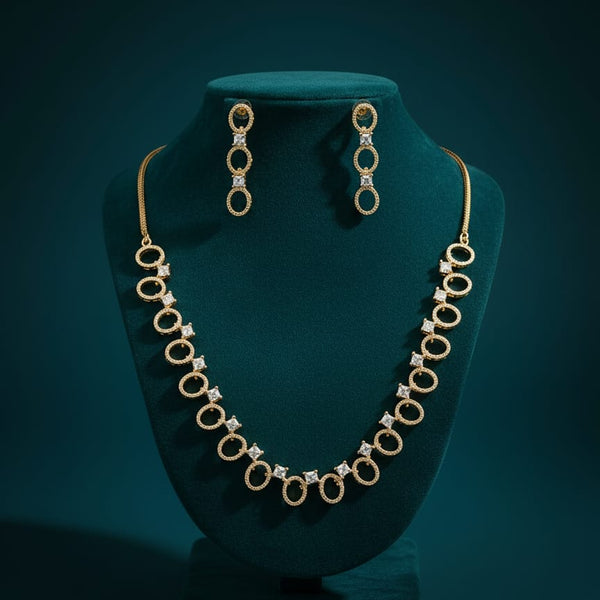 Classic Pattern / CZ Jewellery Set With Earrings