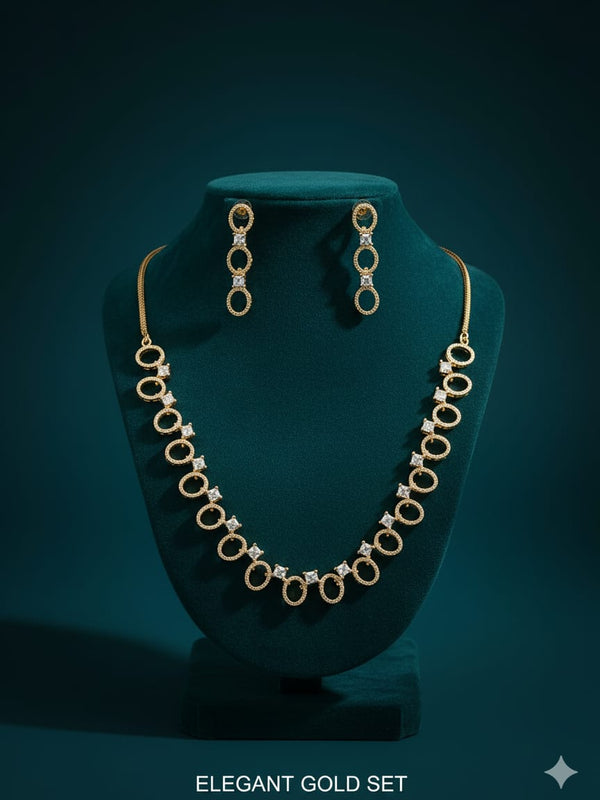 Classic Pattern / CZ Jewellery Set With Earrings