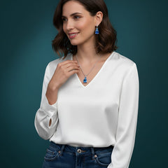 Original Zircon Pendant Set with Earrings