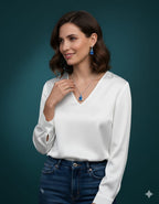 Original Zircon Pendant Set with Earrings